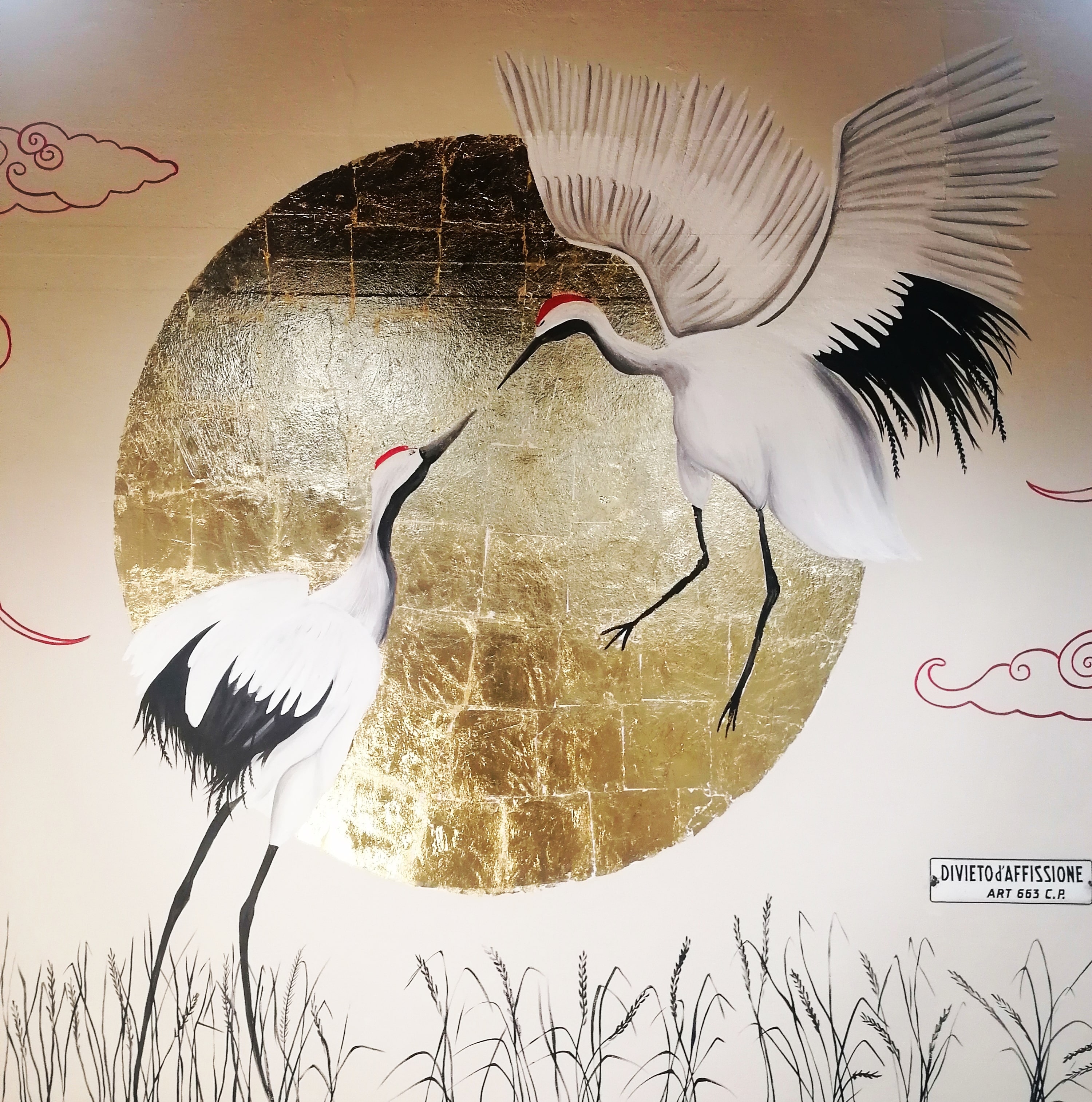 decorazione murale ibis