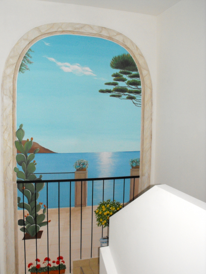 trompe l'oeil paesaggio mare